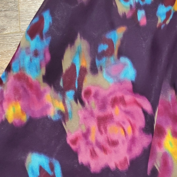 Tahari A-Line Sleeveless Midi Dress in Purple and Pink - Picture 5 of 9